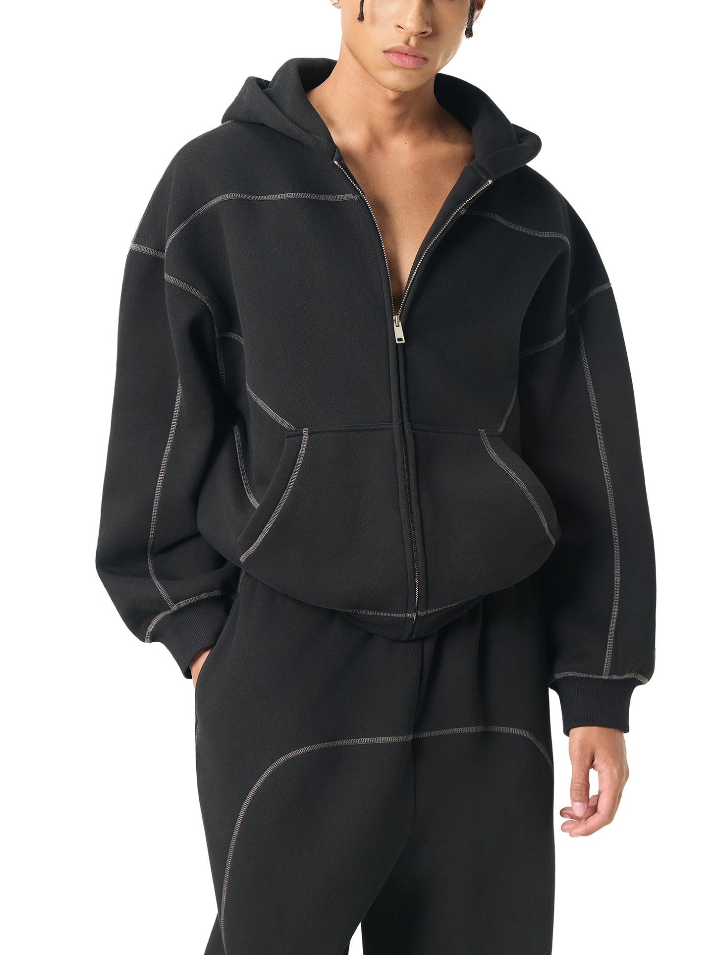 Standpoint sweatsuit boxy zip up hoodie