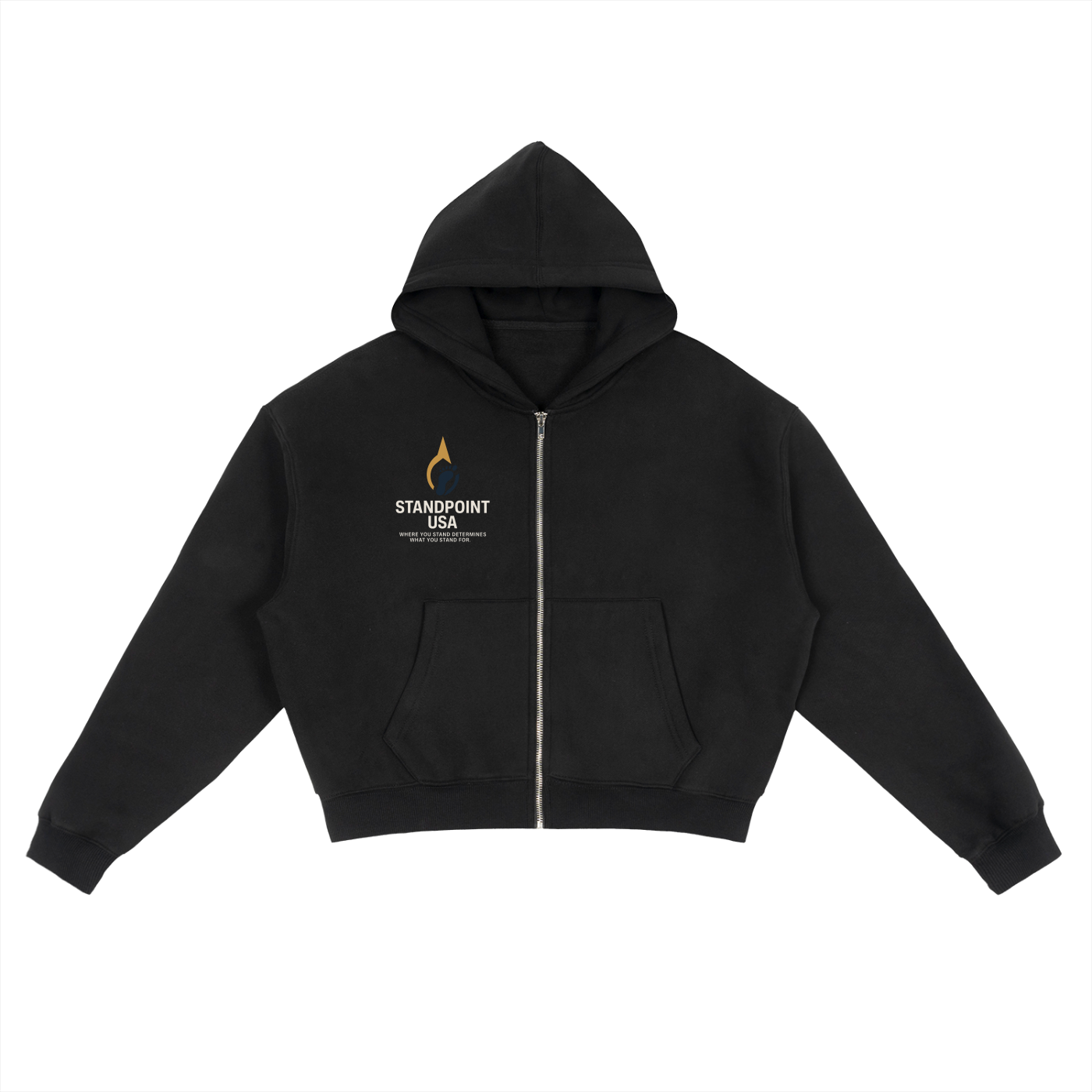 Standpoint Zip-Up Boxy Hoodie