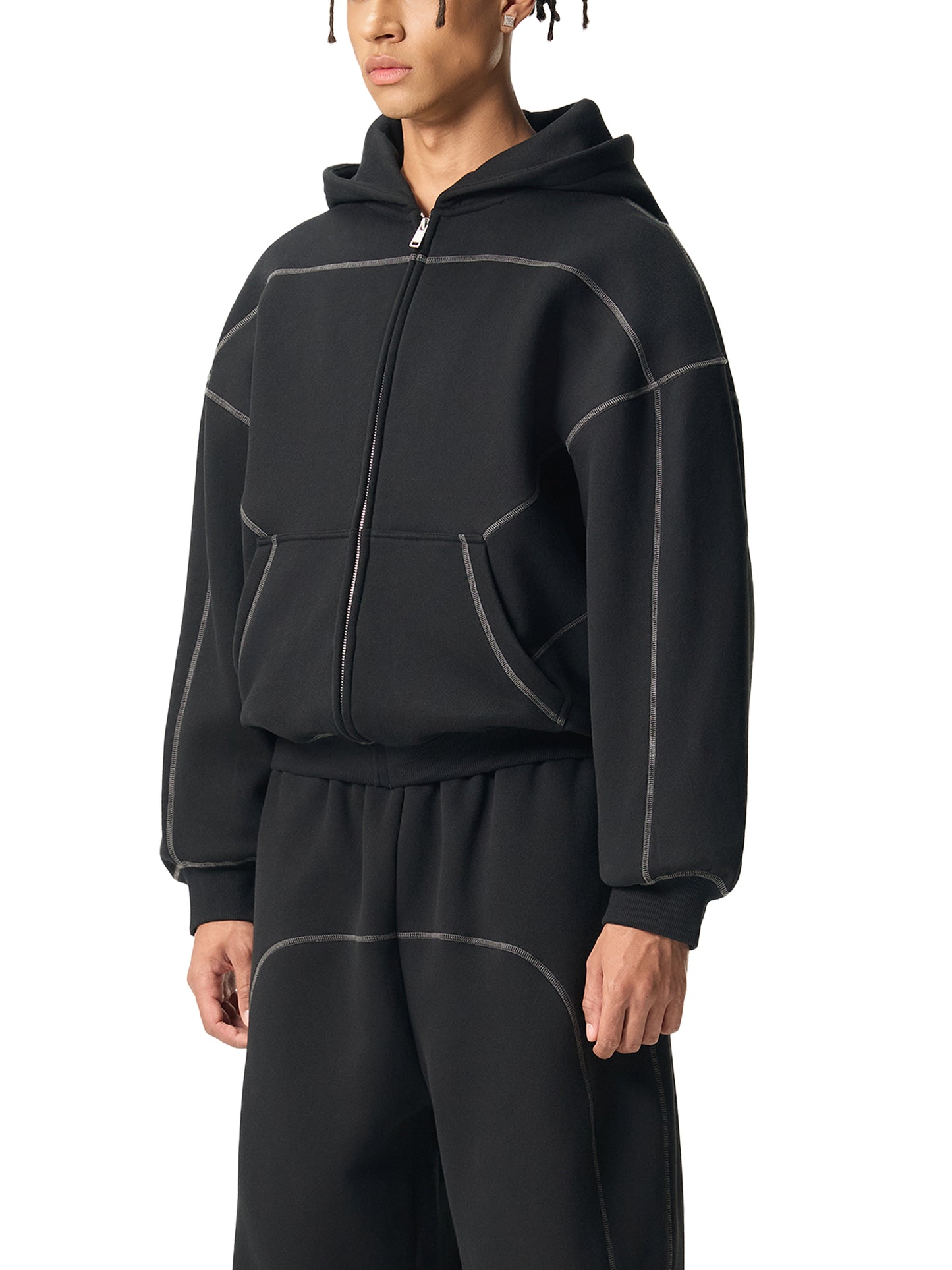 Standpoint sweatsuit boxy zip up hoodie